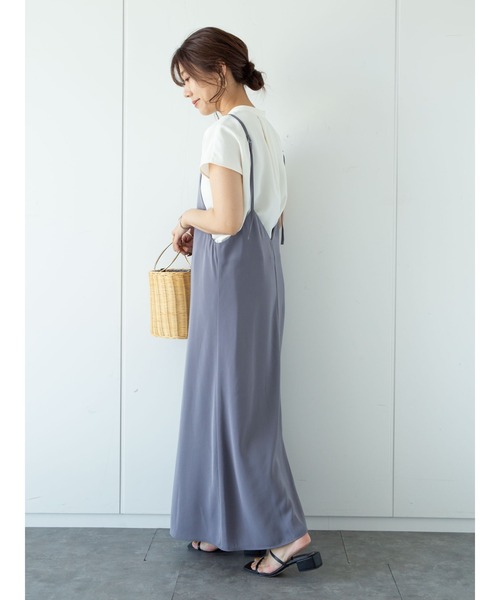 Green Parks(グリーンパークス)の「バックVネックキャミワンピース*(ワンピース・レディース・ブラック/ライトベージュ/パープル・FREE)」の20枚目の写真