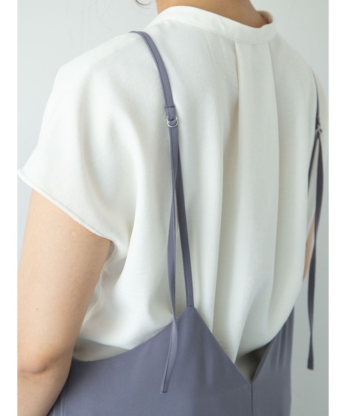 Green Parks(グリーンパークス)の「バックVネックキャミワンピース*(ワンピース・レディース・ブラック/ライトベージュ/パープル・FREE)」の18枚目の写真