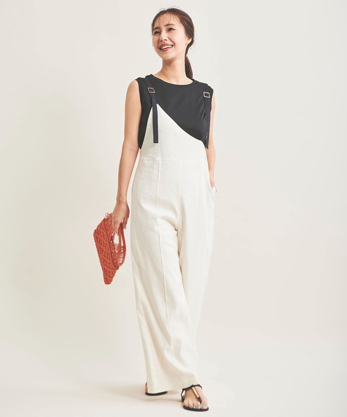 The Virgnia（ザ ヴァージニア）の「サス付アシメサロペット（その他パンツ・レディース・オフホワイト/ブラック・38/36）」の10枚目の写真