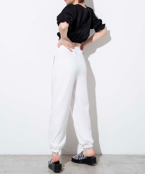 WEGO（ウィゴー）の「WEGO/刺繍イージーJOGパンツ（スウェットパンツ・レディース・ホワイト/ブラック/イエロー/アニマル・FREE）」の18枚目の写真