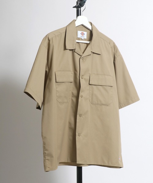 Dickies（ディッキーズ）の「Dickies（ディッキーズ）ビッグシルエット オープンカラーワークシャツ（シャツ/ブラウス・メンズ・ブルー系その他/ブルー系その他2/ライトグレー/ブラック/ベージュ/レオパード/ピンク/ネイビー/リアルツリーカモ/グリーン・XL/M/L）」の4枚目の写真