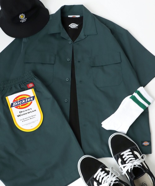 Dickies（ディッキーズ）の「Dickies（ディッキーズ）ビッグシルエット オープンカラーワークシャツ（シャツ/ブラウス・メンズ・ブルー系その他/ブルー系その他2/ライトグレー/ブラック/ベージュ/レオパード/ピンク/ネイビー/リアルツリーカモ/グリーン・XL/M/L）」の5枚目の写真
