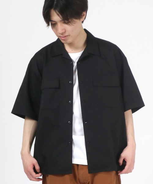 Dickies（ディッキーズ）の「Dickies（ディッキーズ）ビッグシルエット オープンカラーワークシャツ（シャツ/ブラウス・メンズ・ブルー系その他/ブルー系その他2/ライトグレー/ブラック/ベージュ/レオパード/ピンク/ネイビー/リアルツリーカモ/グリーン・XL/M/L）」の19枚目の写真