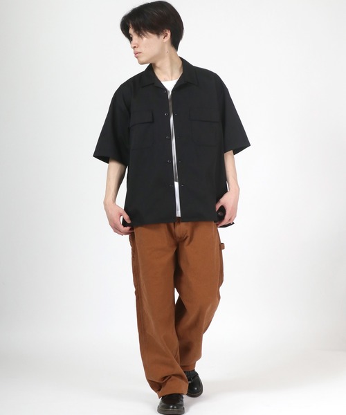 Dickies（ディッキーズ）の「Dickies（ディッキーズ）ビッグシルエット オープンカラーワークシャツ（シャツ/ブラウス・メンズ・ブルー系その他/ブルー系その他2/ライトグレー/ブラック/ベージュ/レオパード/ピンク/ネイビー/リアルツリーカモ/グリーン・XL/M/L）」の22枚目の写真