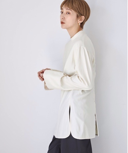 TODAYFUL（トゥデイフル）の「スタンドカラーチュニックブラウス（シャツ/ブラウス・レディース・ブラウン/オリーブ/アイボリー・FREE）」の5枚目の写真