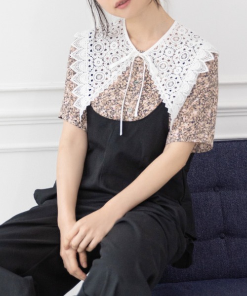 シャツ ブラウス トップスレース衿 花柄ブラウスセット シャツ ブラウス Mysa Liina ミーサリーナ のファッション