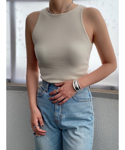 LiSeek（リシーク）の「【LiSeeK】アメスリニットＴＯＰ（ニット/セーター・レディース・ベージュ/ブラック/ホワイト/ブラウン/イエロー・FREE）」の2枚目の写真