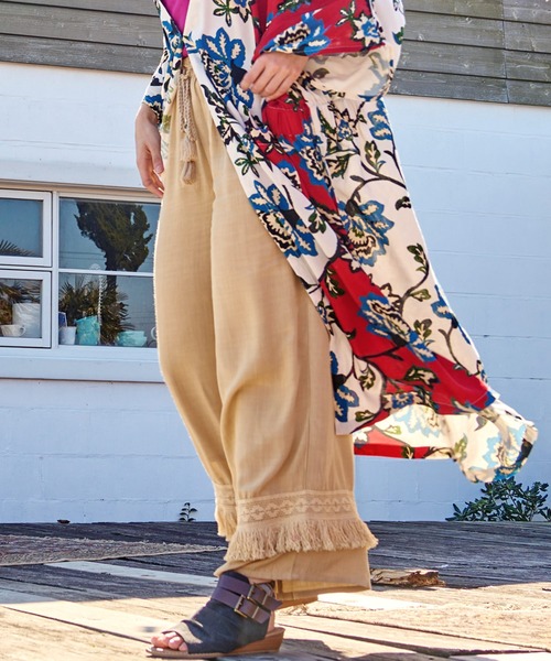 チャイハネ（チャイハネ）の「【チャイハネ】シャリンフリンジワイドパンツ（その他パンツ・レディース・ブラック/ブラウン/カーキ/ブルー/イエロー/パープル/オレンジ/レッド/ターコイズブルー/ベージュ/ホワイト/グリーン・FREE）」の4枚目の写真