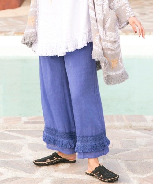 チャイハネ（チャイハネ）の「【チャイハネ】シャリンフリンジワイドパンツ（その他パンツ・レディース・ブラック/ブラウン/カーキ/ブルー/イエロー/パープル/オレンジ/レッド/ターコイズブルー/ベージュ/ホワイト/グリーン・FREE）」の9枚目の写真