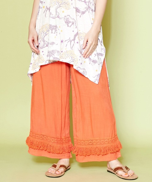 チャイハネ（チャイハネ）の「【チャイハネ】シャリンフリンジワイドパンツ（その他パンツ・レディース・ブラック/ブラウン/カーキ/ブルー/イエロー/パープル/オレンジ/レッド/ターコイズブルー/ベージュ/ホワイト/グリーン・FREE）」の12枚目の写真