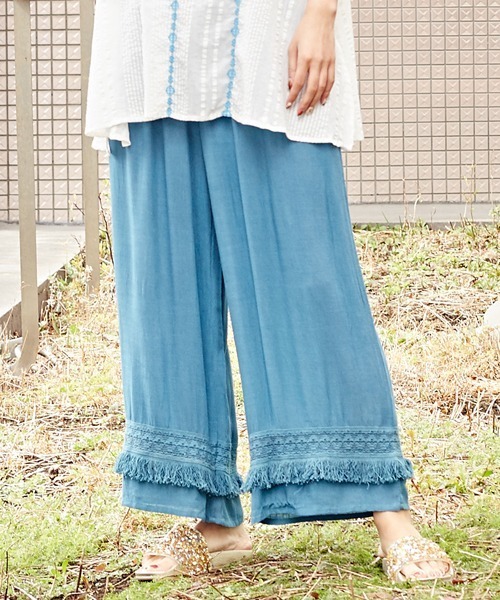 チャイハネ（チャイハネ）の「【チャイハネ】シャリンフリンジワイドパンツ（その他パンツ・レディース・ブラック/ブラウン/カーキ/ブルー/イエロー/パープル/オレンジ/レッド/ターコイズブルー/ベージュ/ホワイト/グリーン・FREE）」の8枚目の写真