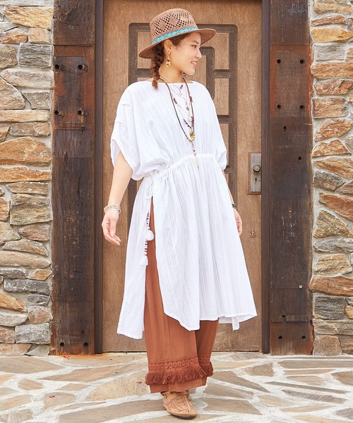 チャイハネ（チャイハネ）の「【チャイハネ】シャリンフリンジワイドパンツ（その他パンツ・レディース・ブラック/ブラウン/カーキ/ブルー/イエロー/パープル/オレンジ/レッド/ターコイズブルー/ベージュ/ホワイト/グリーン・FREE）」の15枚目の写真