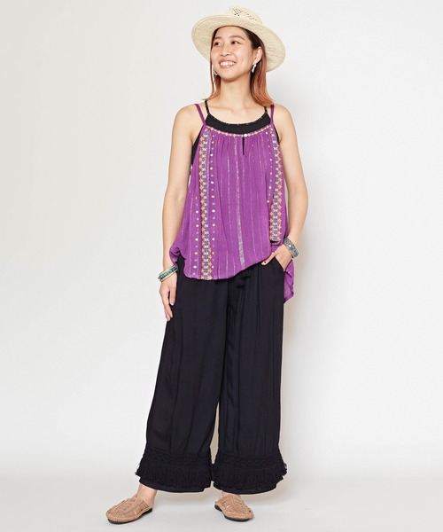 チャイハネ（チャイハネ）の「【チャイハネ】シャリンフリンジワイドパンツ（その他パンツ・レディース・ブラック/ブラウン/カーキ/ブルー/イエロー/パープル/オレンジ/レッド/ターコイズブルー/ベージュ/ホワイト/グリーン・FREE）」の22枚目の写真