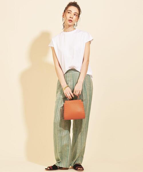 BEAUTY&YOUTH UNITED ARROWS(ビューティーアンドユースユナイテッドアローズ)の「BY ラインハンドル ステッチショルダーバッグ -2WAY- ∴(ショルダーバッグ・レディース・ブラック/オフホワイト/オレンジ/ピンク・FREE)」の5枚目の写真
