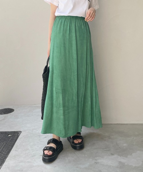 CAPRICIEUX LE'MAGE（カプリシューレマージュ）の「ムラ染めフレアスカート（スカート・レディース・ピンク/チャコールグレー/グリーン・FREE）」の3枚目の写真