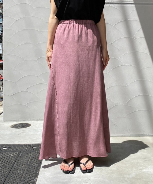 CAPRICIEUX LE'MAGE（カプリシューレマージュ）の「ムラ染めフレアスカート（スカート・レディース・ピンク/チャコールグレー/グリーン・FREE）」の6枚目の写真