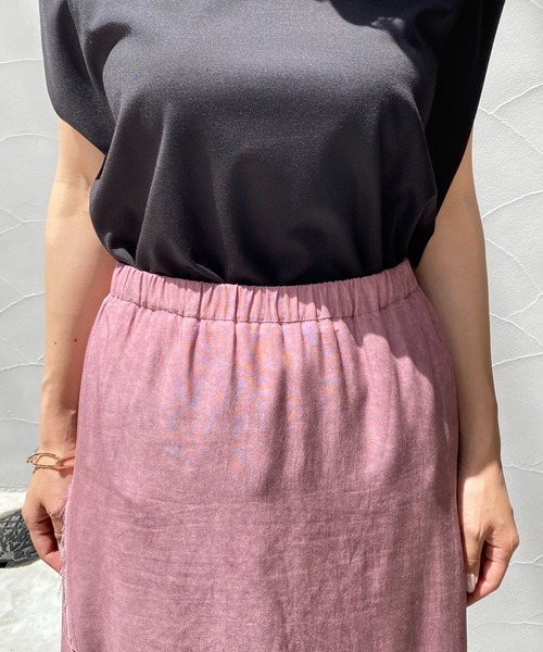 CAPRICIEUX LE'MAGE（カプリシューレマージュ）の「ムラ染めフレアスカート（スカート・レディース・ピンク/チャコールグレー/グリーン・FREE）」の9枚目の写真