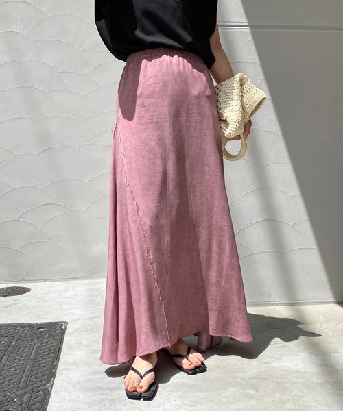 CAPRICIEUX LE'MAGE（カプリシューレマージュ）の「ムラ染めフレアスカート（スカート・レディース・ピンク/チャコールグレー/グリーン・FREE）」の14枚目の写真