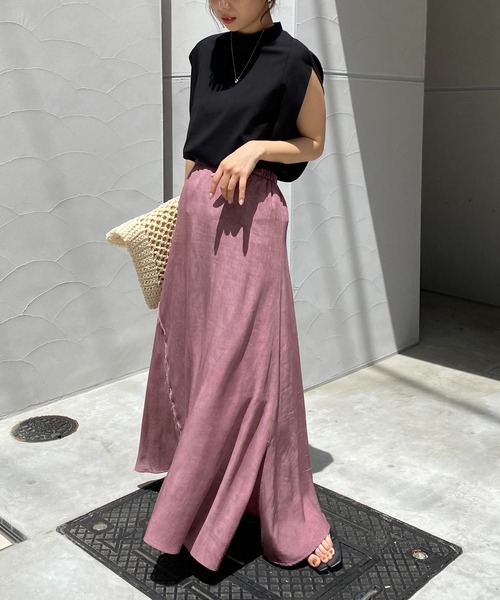 CAPRICIEUX LE'MAGE（カプリシューレマージュ）の「ムラ染めフレアスカート（スカート・レディース・ピンク/チャコールグレー/グリーン・FREE）」の15枚目の写真