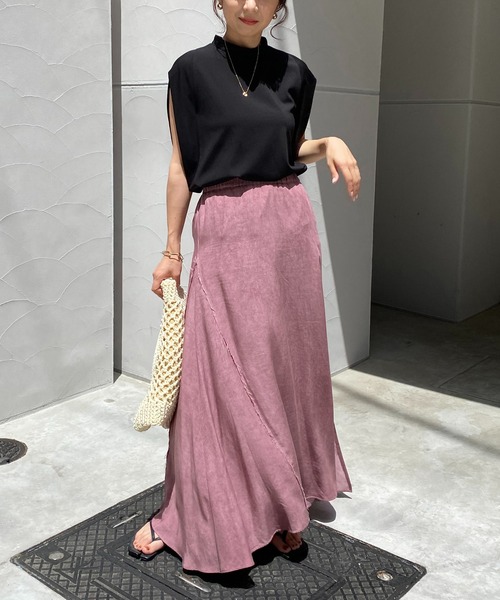 CAPRICIEUX LE'MAGE（カプリシューレマージュ）の「ムラ染めフレアスカート（スカート・レディース・ピンク/チャコールグレー/グリーン・FREE）」の16枚目の写真