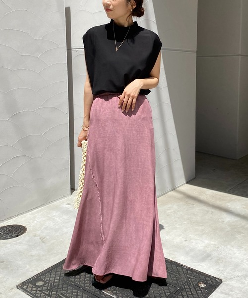 CAPRICIEUX LE'MAGE（カプリシューレマージュ）の「ムラ染めフレアスカート（スカート・レディース・ピンク/チャコールグレー/グリーン・FREE）」の18枚目の写真