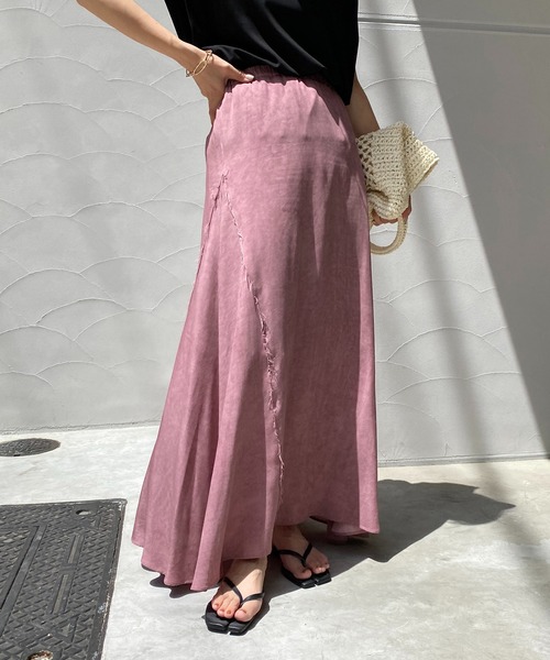 CAPRICIEUX LE'MAGE（カプリシューレマージュ）の「ムラ染めフレアスカート（スカート・レディース・ピンク/チャコールグレー/グリーン・FREE）」の12枚目の写真