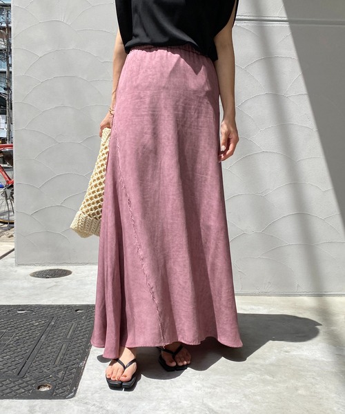 CAPRICIEUX LE'MAGE（カプリシューレマージュ）の「ムラ染めフレアスカート（スカート・レディース・ピンク/チャコールグレー/グリーン・FREE）」の13枚目の写真