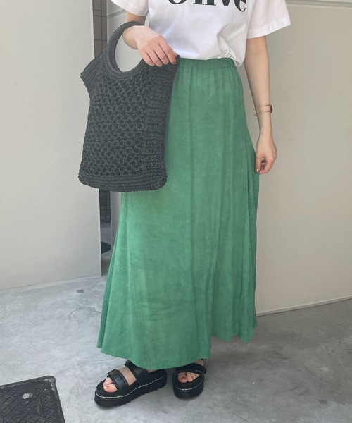 CAPRICIEUX LE'MAGE（カプリシューレマージュ）の「ムラ染めフレアスカート（スカート・レディース・ピンク/チャコールグレー/グリーン・FREE）」の20枚目の写真