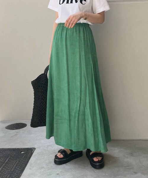 CAPRICIEUX LE'MAGE（カプリシューレマージュ）の「ムラ染めフレアスカート（スカート・レディース・ピンク/チャコールグレー/グリーン・FREE）」の21枚目の写真