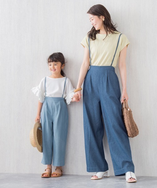 lulpini（ルルピー二）の「kids ソフトデニムストラップ付きタックパンツ（その他パンツ・キッズ・ブルー/サックスブルー・S/M/L）」の15枚目の写真