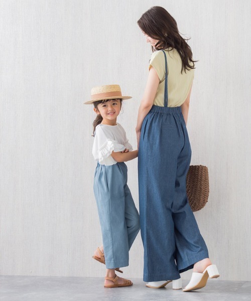 lulpini（ルルピー二）の「kids ソフトデニムストラップ付きタックパンツ（その他パンツ・キッズ・ブルー/サックスブルー・S/M/L）」の10枚目の写真