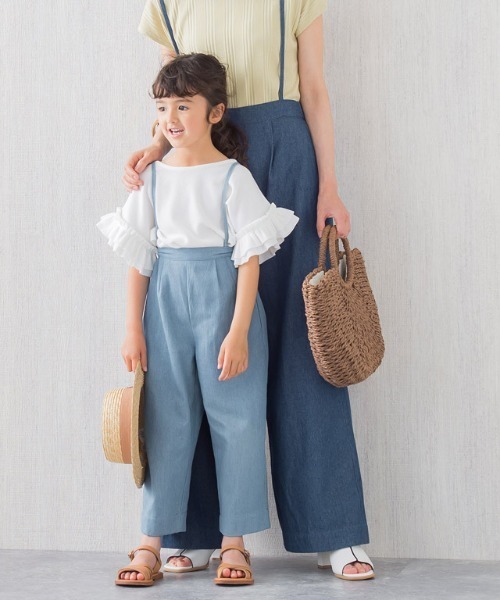 lulpini（ルルピー二）の「kids ソフトデニムストラップ付きタックパンツ（その他パンツ・キッズ・ブルー/サックスブルー・S/M/L）」の21枚目の写真