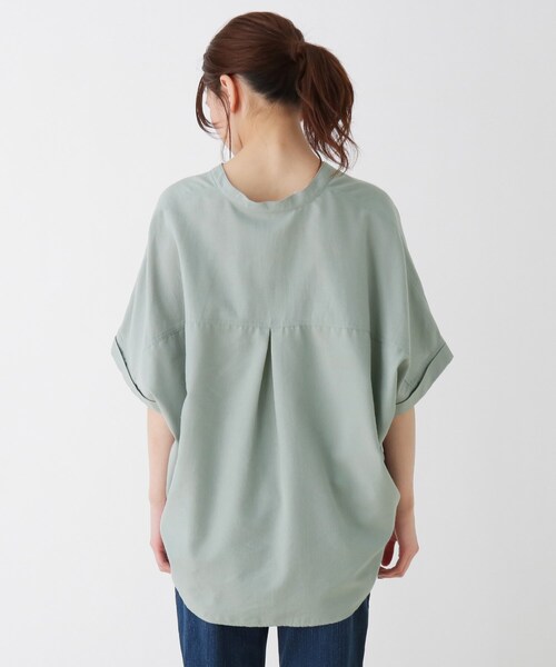 SHOO・LA・RUE(シューラルー)の「◆【M-3L】フレンチリネンドルマンスキッパー(シャツ/ブラウス・レディース・ブラック/オフホワイト/ピンク系/ライトブルー/ダークブラウン/グレー系その他3・04/05/02/03)」の9枚目の写真