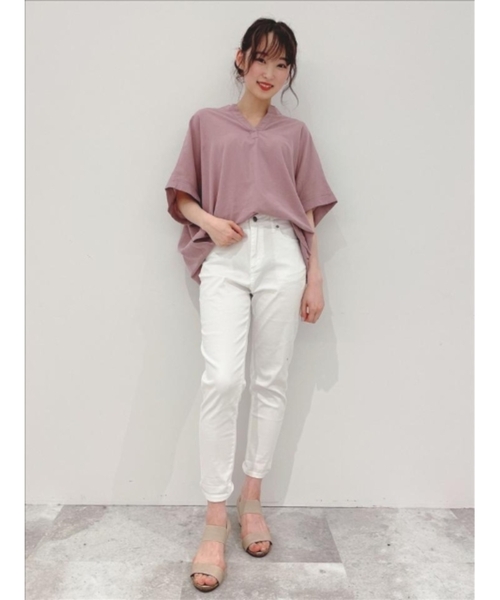 SHOO・LA・RUE(シューラルー)の「◆【M-3L】フレンチリネンドルマンスキッパー(シャツ/ブラウス・レディース・ブラック/オフホワイト/ピンク系/ライトブルー/ダークブラウン/グレー系その他3・04/05/02/03)」の15枚目の写真