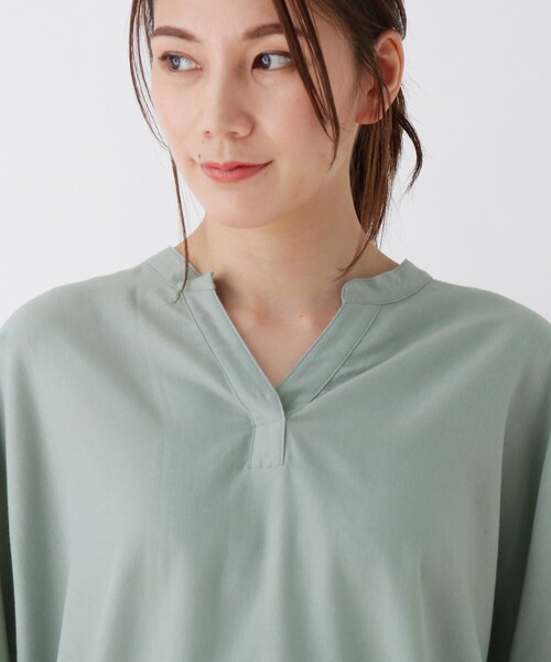 SHOO・LA・RUE(シューラルー)の「◆【M-3L】フレンチリネンドルマンスキッパー(シャツ/ブラウス・レディース・ブラック/オフホワイト/ピンク系/ライトブルー/ダークブラウン/グレー系その他3・04/05/02/03)」の18枚目の写真