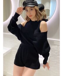 レイヤードニット ロンパース