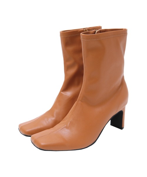 titivate（ティティベイト）の「ｽｸｴｱﾄｩﾍﾞｰｼｯｸｽﾄﾚｯﾁﾌﾞｰﾂ（ブーツ・レディース・キャメル/ダークブラウン/ブラック・S/M/L/LL）」の4枚目の写真