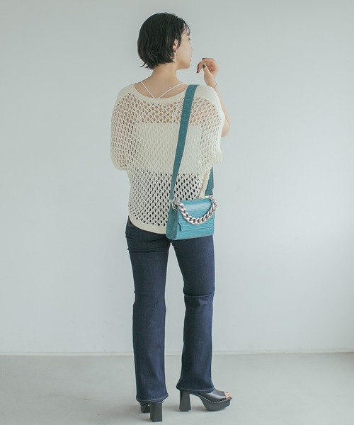 PAGEBOY（ページボーイ）の「2WAYメッシュショートカーディガン（カーディガン/ボレロ・レディース・ブラック/アイボリー・FREE）」の6枚目の写真