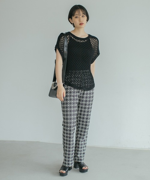 PAGEBOY（ページボーイ）の「2WAYメッシュショートカーディガン（カーディガン/ボレロ・レディース・ブラック/アイボリー・FREE）」の8枚目の写真