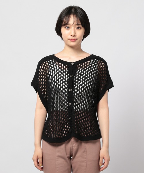 PAGEBOY（ページボーイ）の「2WAYメッシュショートカーディガン（カーディガン/ボレロ・レディース・ブラック/アイボリー・FREE）」の10枚目の写真