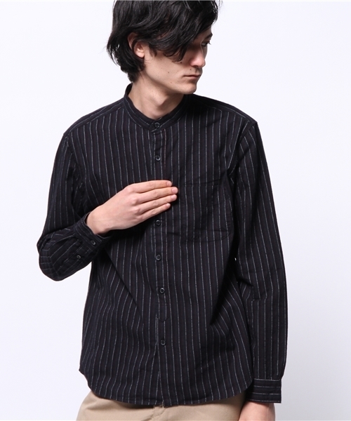 CIAOPANIC（チャオパニック）の「【Ciaopanic】レジメンスタンドシャツLS（シャツ/ブラウス・メンズ・グリーン/ネイビー・MEDIUM/LARGE）」の2枚目の写真