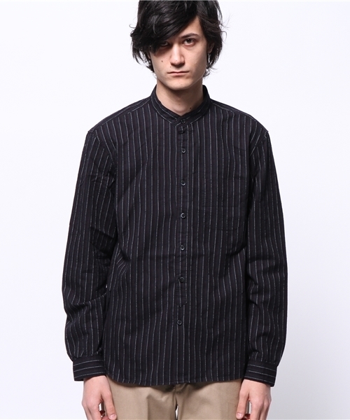 CIAOPANIC（チャオパニック）の「【Ciaopanic】レジメンスタンドシャツLS（シャツ/ブラウス・メンズ・グリーン/ネイビー・MEDIUM/LARGE）」の3枚目の写真