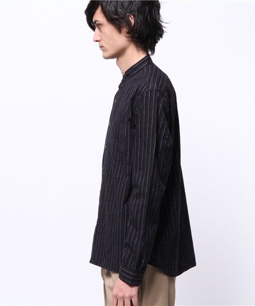 CIAOPANIC（チャオパニック）の「【Ciaopanic】レジメンスタンドシャツLS（シャツ/ブラウス・メンズ・グリーン/ネイビー・MEDIUM/LARGE）」の4枚目の写真