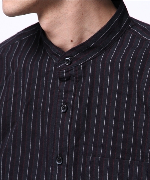 CIAOPANIC（チャオパニック）の「【Ciaopanic】レジメンスタンドシャツLS（シャツ/ブラウス・メンズ・グリーン/ネイビー・MEDIUM/LARGE）」の6枚目の写真