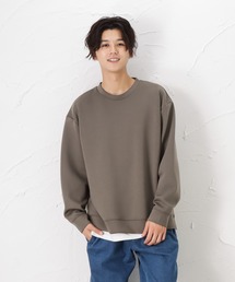 URBAN COLLECTION | ポンチ素材 オーバーサイズ 長袖レイヤードプルオーバー(Tシャツ/カットソー)