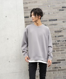 URBAN COLLECTION | ポンチ素材 オーバーサイズ 長袖レイヤードプルオーバー(Tシャツ/カットソー)