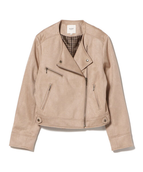 BEAMS HEART ノーカラーライダース モカ