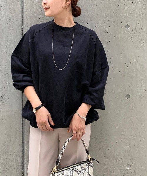 RIVE DROITE（リヴドロワ）の「ハイツイストオーバーカットソー（Tシャツ/カットソー・レディース・ブラウン/ブラック/オフホワイト・FREE）」の2枚目の写真