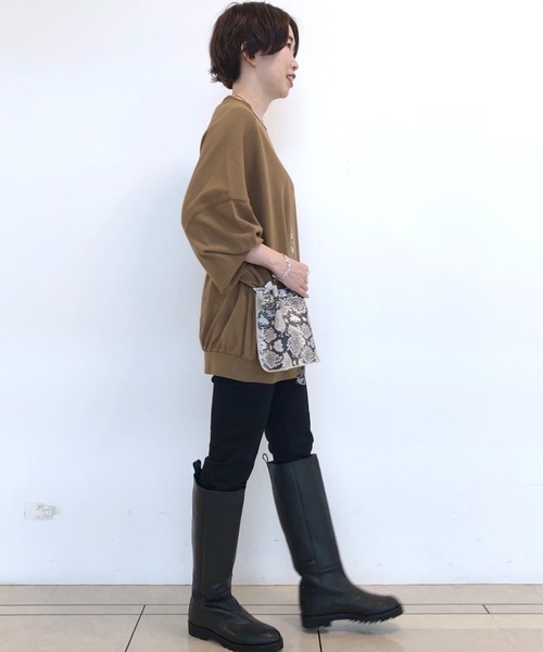 RIVE DROITE（リヴドロワ）の「ハイツイストオーバーカットソー（Tシャツ/カットソー・レディース・ブラウン/ブラック/オフホワイト・FREE）」の14枚目の写真