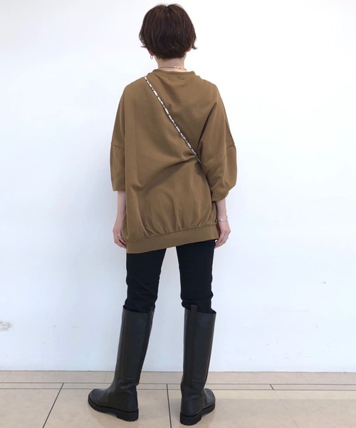 RIVE DROITE（リヴドロワ）の「ハイツイストオーバーカットソー（Tシャツ/カットソー・レディース・ブラウン/ブラック/オフホワイト・FREE）」の15枚目の写真